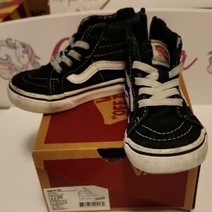Vans Kids Black and White High-Top Sneakers